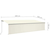 Tenda da Sole Retrattile Manuale con Parasole 6x3 m Crema