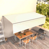 Tenda da Sole Retrattile Manuale con Parasole 6x3 m Crema