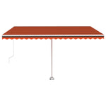 Tenda da Sole Retrattile Manuale LED 400x300 cm Arancio Marrone