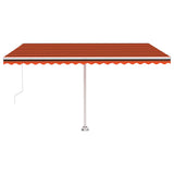 Tenda da Sole Retrattile Manuale LED 400x300 cm Arancio Marrone