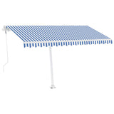 Tenda da Sole Automatica Autoportante 400x300 cm Blu e Bianca