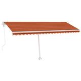 Tenda Automatica Sensore Vento e LED 500x300 cm Arancio Marrone