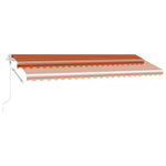 Tenda Automatica Sensore Vento e LED 500x300 cm Arancio Marrone