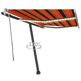 Tenda da Sole Manuale con LED 300x250cm Arancione e Marrone