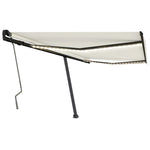 Tenda da Sole Retrattile Manuale con LED 450x300 cm Crema