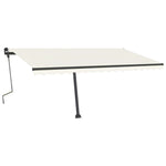 Tenda da Sole Retrattile Manuale con LED 450x300 cm Crema