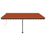 Tenda Automatica Sensore Vento e LED 450x300 cm Arancio Marrone