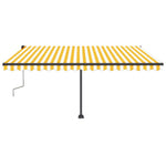 Tenda da Sole Retrattile Manuale LED 400x350 cm Giallo Bianco