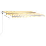 Tenda da Sole Retrattile Manuale LED 400x350 cm Giallo Bianco