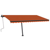 Tenda da Sole Manuale con LED 400x350 cm Arancione e Marrone