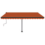 Tenda da Sole Manuale con LED 400x350 cm Arancione e Marrone