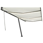 Tenda da Sole Retrattile Manuale con LED 600x350 cm Crema