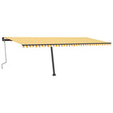 Tenda da Sole Retrattile Manuale LED 600x350 cm Giallo Bianco