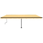 Tenda da Sole Retrattile Manuale LED 600x350 cm Giallo Bianco