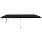 Tenda da Sole Retrattile Manuale con LED 600x350 cm Antracite