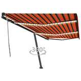 Tenda da Sole Retrattile Manuale LED 600x350 cm Arancio Marrone