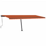 Tenda da Sole Retrattile Manuale LED 600x350 cm Arancio Marrone