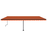 Tenda da Sole Retrattile Manuale LED 600x350 cm Arancio Marrone