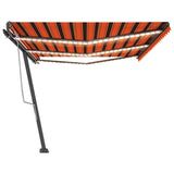 Tenda da Sole Retrattile Manuale LED 600x350 cm Arancio Marrone