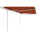 Tenda Retrattile Automatica con Pali 4x3 m Arancio e Marrone