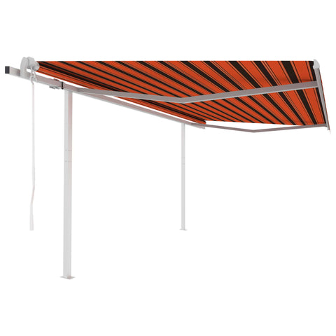 Tenda Retrattile Automatica con Pali 4x3 m Arancio e Marrone