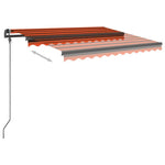 Tenda da Sole Retrattile Manuale LED 3x2,5cm Arancio Marrone