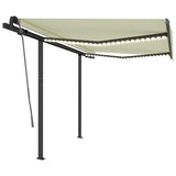 Tenda da Sole Automatica con Sensore Vento e LED 3x2,5 m Crema