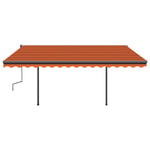 Tenda Sole Retrattile Manuale con Pali 4x3 m Arancione Marrone