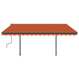 Tenda Sole Retrattile Manuale con Pali 4x3 m Arancione Marrone