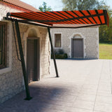 Tenda Sole Retrattile Manuale con Pali 4x3 m Arancione Marrone