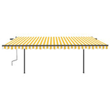 Tenda da Sole Retrattile Manuale con LED 5x3 m Gialla Bianca