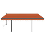 Tenda da Sole Manuale con LED 4x3,5 m Arancione e Marrone