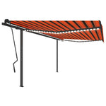 Tenda Automatica Sensore Vento e LED 4,5x3,5 m Arancio Marrone