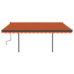 Tenda Automatica Sensore Vento e LED 4,5x3,5 m Arancio Marrone