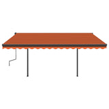 Tenda Automatica Sensore Vento e LED 4,5x3,5 m Arancio Marrone