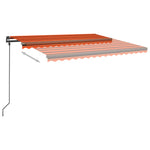 Tenda Automatica Sensore Vento e LED 4,5x3,5 m Arancio Marrone