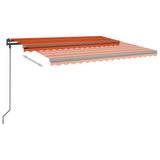 Tenda Automatica Sensore Vento e LED 4,5x3,5 m Arancio Marrone