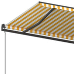 Tenda da Sole Retrattile Manuale con Pali 5x3,5 m Gialla Bianca