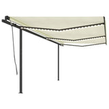 Tenda da Sole Retrattile Manuale con LED 6x3,5 m Crema