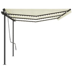 Tenda da Sole Retrattile Manuale con LED 6x3,5 m Crema