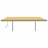 Tenda da Sole Retrattile Manuale con LED 6x3,5 m Gialla Bianca