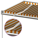 Tenda da Sole Retrattile Manuale con LED 6x3,5 m Gialla Bianca