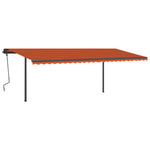 Tenda Retrattile Manuale con LED 6x3,5 m Arancione e Marrone