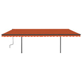 Tenda Retrattile Manuale con LED 6x3,5 m Arancione e Marrone