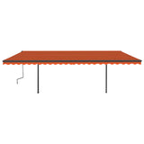 Tenda Automatica Sensore Vento e LED 6x3,5 m Arancio e Marrone