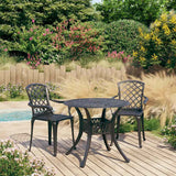 Set da Bistrot 3 pz in Alluminio Pressofuso Nero