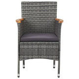 Set Mobili da Pranzo per Giardino 7 pz in Polyrattan Grigio