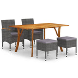 Set Mobili da Pranzo per Giardino 5 pz Grigio