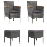 Set Mobili da Pranzo per Giardino 5 pz Grigio