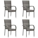 Set Mobili da Pranzo per Giardino 5 pz Grigio